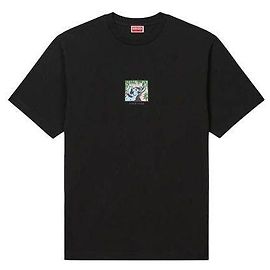 Kenzo Kurzarm-T-Shirt Dschungel-Elefant Schwarz