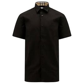 Burberry Camicia a Maniche Corte Sheffield Nero