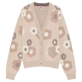 Kenzo Bestickte Strickjacke Braun