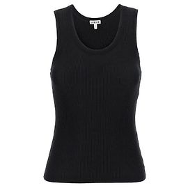 Loewe Anagram Tanktop aus Seide Anagram Schwarz