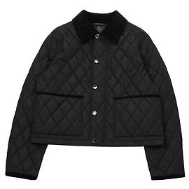 Burberry Kurze gesteppte Nylonjacke Schwarz