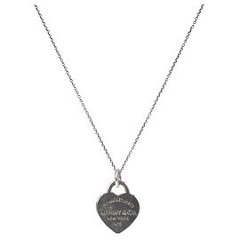 Tiffany & Co Silberne Halskette mit Herzanhänger Silber
