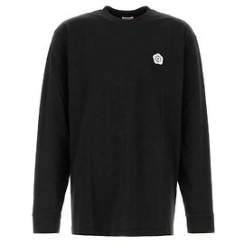 Kenzo Langarm-T-Shirt mit Blumenmuster Schwarz