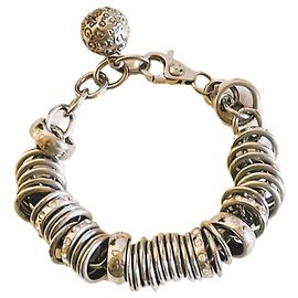 Wunderschönes DOLCE & GABBANA Armband aus silbernem Stahl mit Swarovski-Ringen Silber