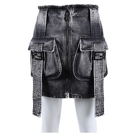 Saia de denim Fendi Azul