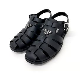 Prada Gummisandalen Schwarz