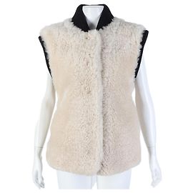 Chaleco de shearling Burberry Castaño