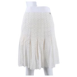 Saia de Renda Transparente Chanel Branco