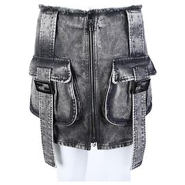 Saia de denim Fendi Azul