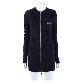 Miu Miu Reißverschluss-Cardigan Blau