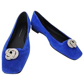 Giuseppe Zanotti Suede Flat Shoes Blue