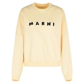 Marni Baumwoll-T-Shirt mit Logo-Print und Rundhalsausschnitt Weiß