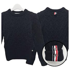 Thom Browne Kreuzkabel-Wollstrick navy Blau