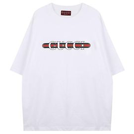 Gucci Camiseta de jersey de algodón con estampado: Blanco
