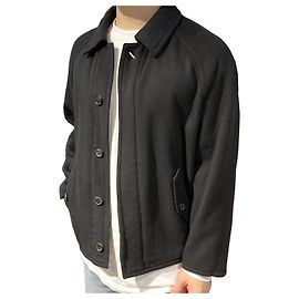 Hermès Cashmere Single Short Jacket Coat Black Black