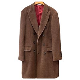 Brunello Cucinelli Wool Alpaca Double Breasted Coat Brown Brown