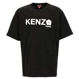 Kenzo Camiseta Oversized de Flores Negro