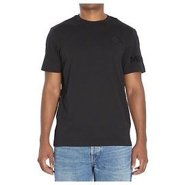 Moncler Baumwoll-T-Shirt mit Logo-Patch Schwarz