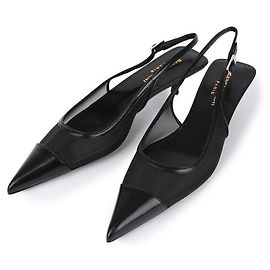 Saint Laurent Women's Mesh Slingback Heels Black
