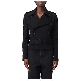 Saint Laurent Cappotto corto in jersey per ufficiale Nero