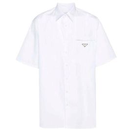 Prada Camicia a maniche corte in popeline Bianco