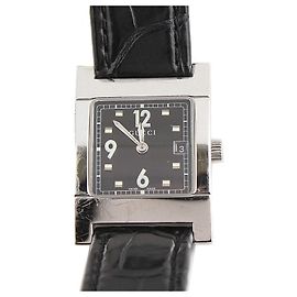 Gucci Black Steel Wany Strap Quartz Watch Black
