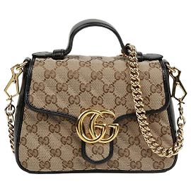 Gucci GG Marmont Mini Schultertasche mit Obergriff Schwarz