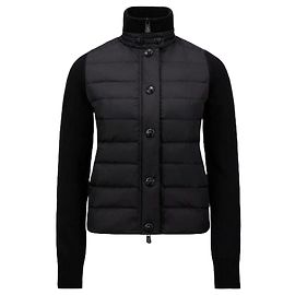 Moncler Cardigã de Lã Almofadado Grenoble Preto