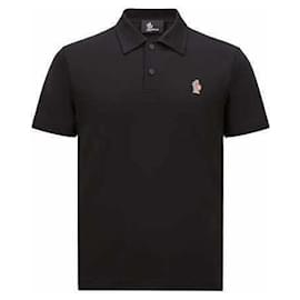 Moncler Polo con Patch Logo Nero