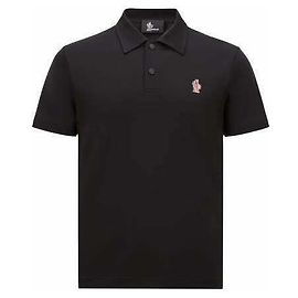 Moncler Polo com Patch de Logo Preto