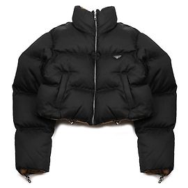 Prada Jaqueta de nylon acolchoada cropped Preto