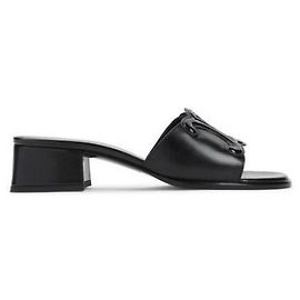 Céline Mule in pelle di agnello e vitello verniciato Nero
