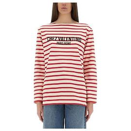 Valentino She Gestreiftes T-Shirt Rot