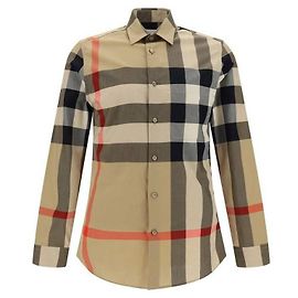 Burberry Camisa de algodão xadrez Branco