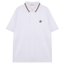 Moncler Polo T-Shirt mit Patch-Logo Weiß