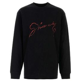 Givenchy Langarm-T-Shirt mit Logo-Druck Schwarz