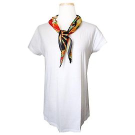 Dolce & Gabbana T-Shirt mit Seidenschal-Print Weiß