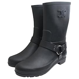 Céline Black Blajon Biker Boots Black