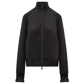 Moncler Neopren-Zip-Up-Sweatshirt Schwarz