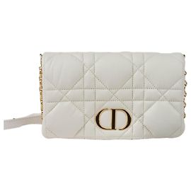 Dior Mini Schulter-Crossbody-Tasche Macro Cannage Weiß