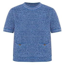 Gucci Feinripp T-Shirt mit Rundhalsausschnitt XKENS Blau
