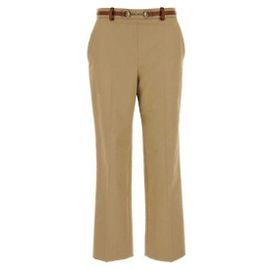Gucci Pantalones de drill de algodón Horsebit Castaño