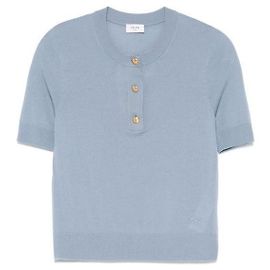 Céline Pullover mit Rundhalsausschnitt aus feiner Wolle Blau