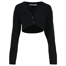 Prada Kurzer Cardigan aus Wolle und Kaschmir Schwarz