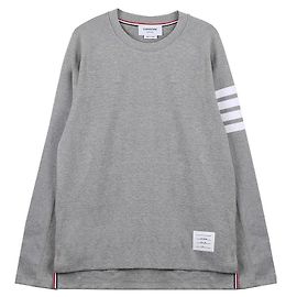 Thom Browne Camiseta de algodón Bar Castaño