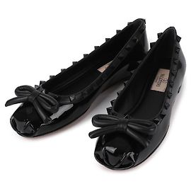 Valentino Rockstud Flat Shoes Black