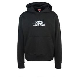 Kenzo Sudadera de algodón bordada Happy Tiger Negro