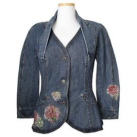 Dior Jaqueta de denim com aplique de seda da boutique Azul