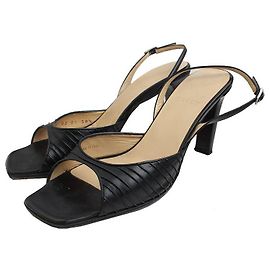 Bally Black Square Toe Slingback Shoes Black