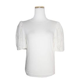 Alice + Olivia Ivory Eyelet Ärmel Top von Alice und Olivia Weiß